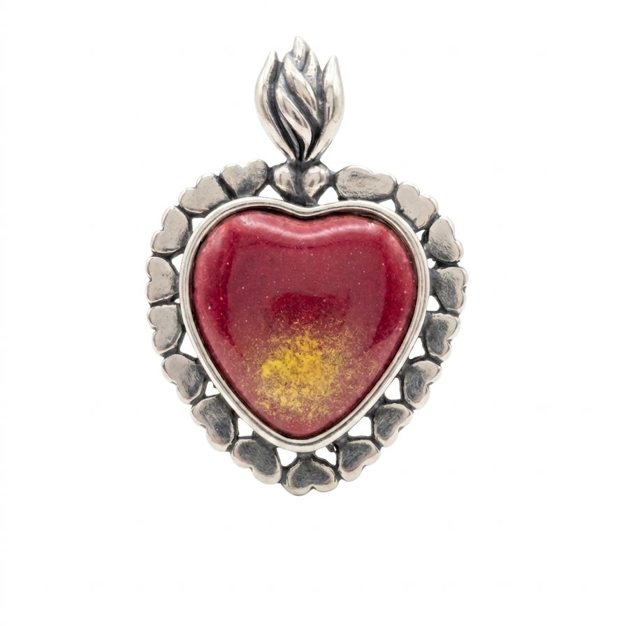 Anillo corazón flama
