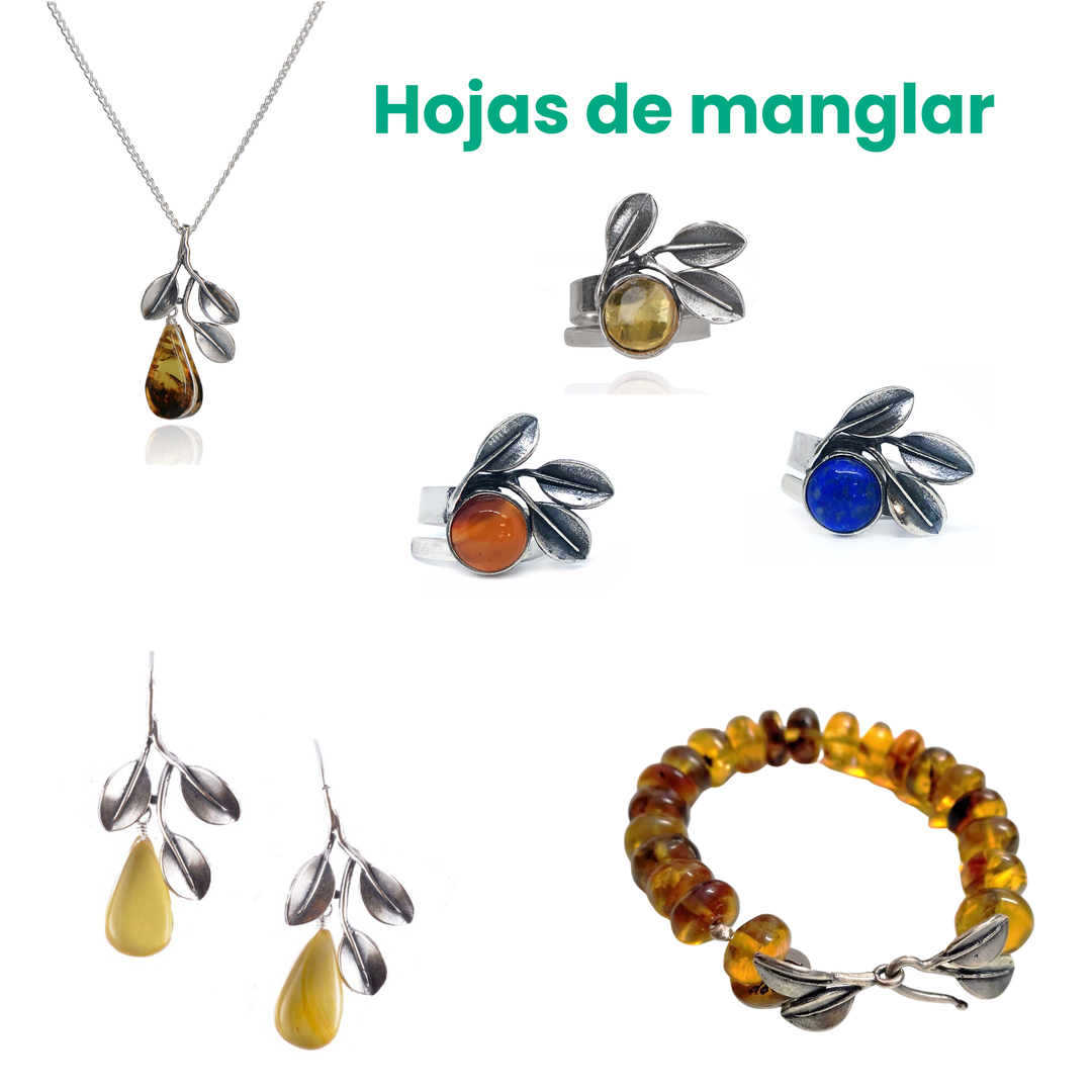 Anillo 3 hojas de manglar