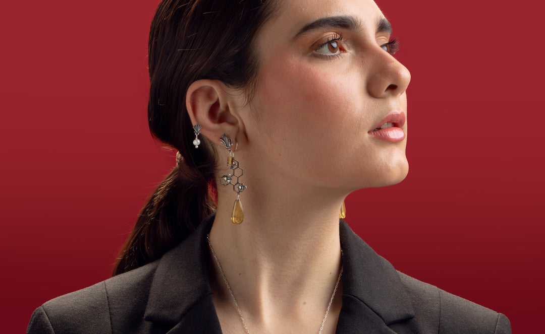 Aretes Panal Abejas 5 Cámaras