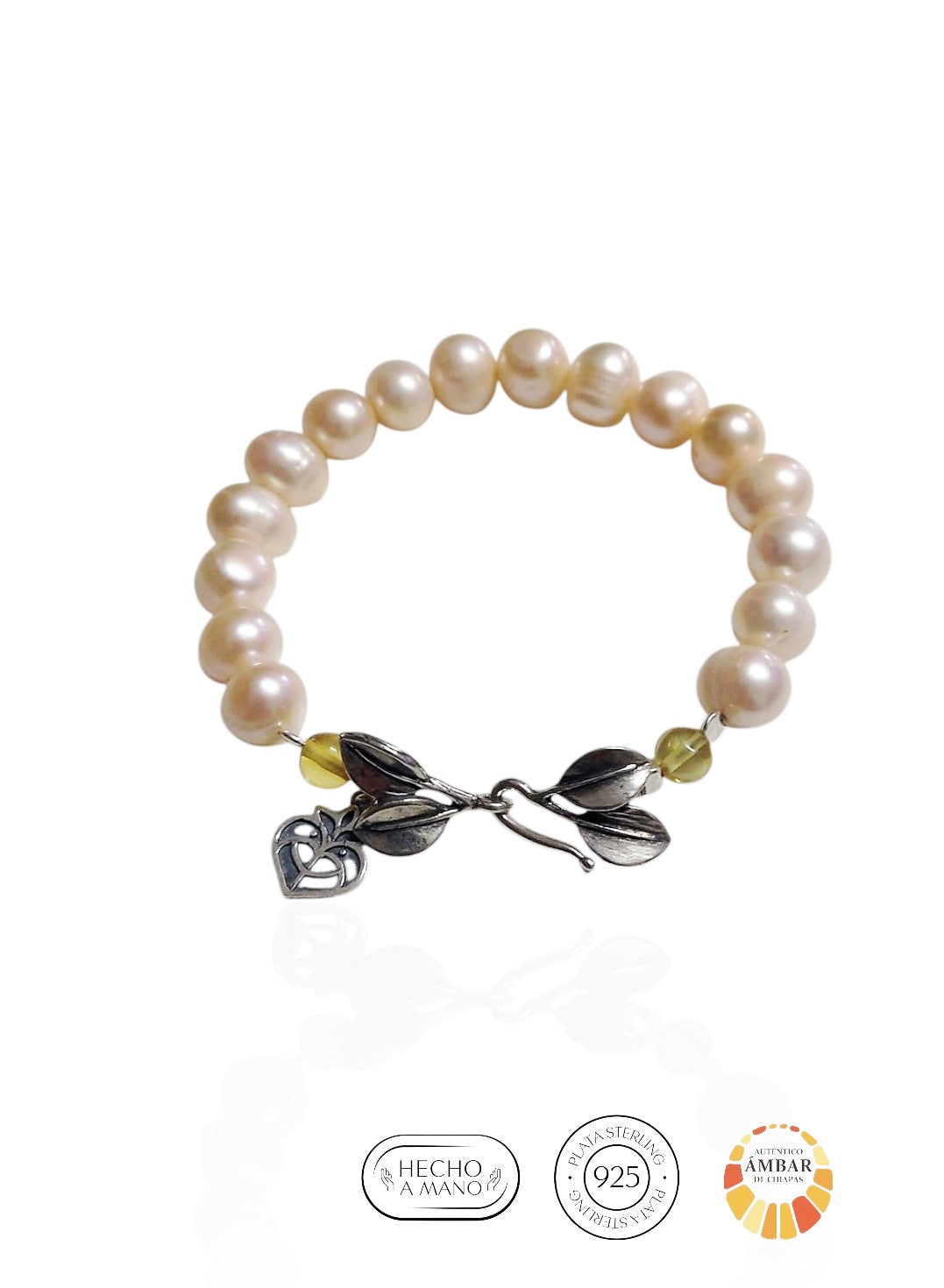 Pulsera Perlas 2 Hojas de Manglar