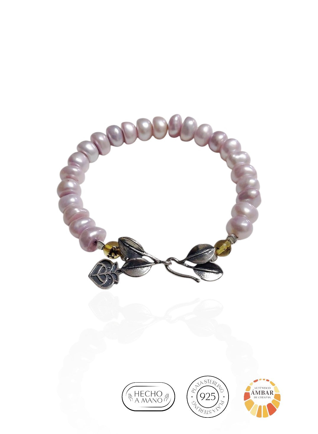 Pulsera Perlas 2 Hojas de Manglar