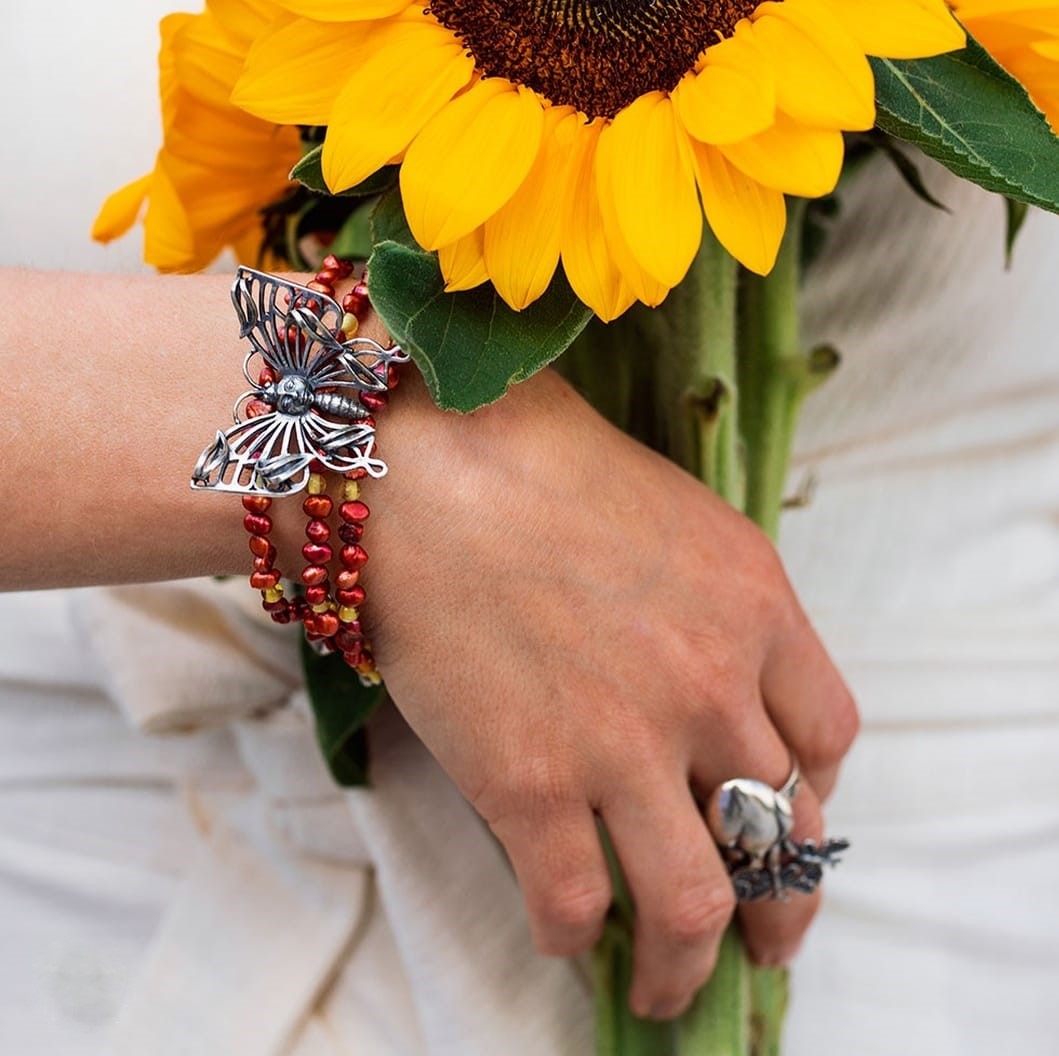 THREE-STRAND BUTTERFLY BRACELET