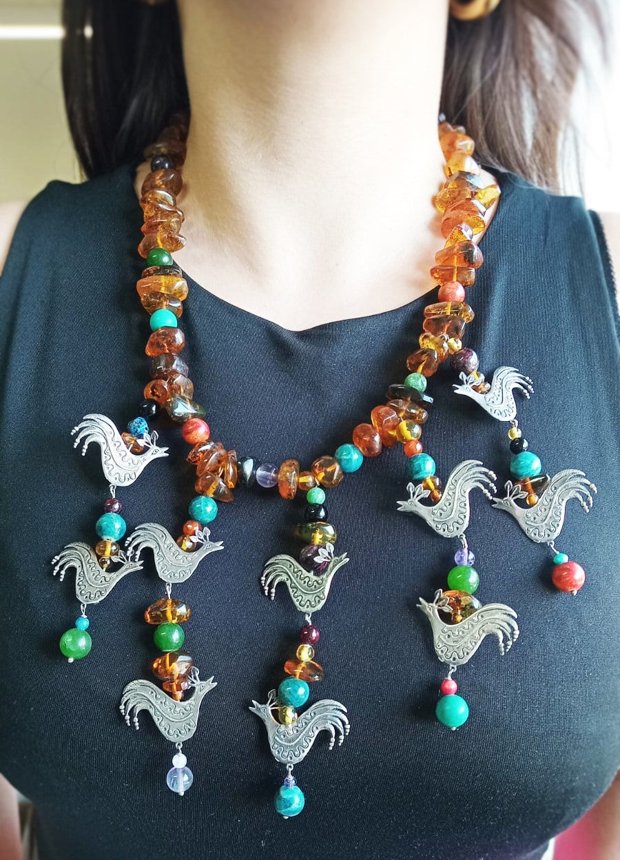Collar 10 Aves Tres Hojas