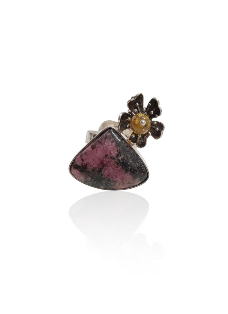 Bezel Ring with Flower
