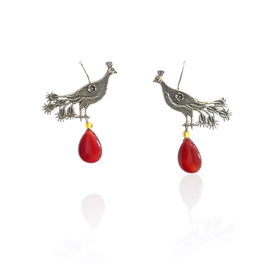 Aretes pavo real gde. llanura