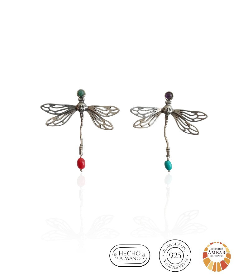 Aretes Libélulas con Rostro