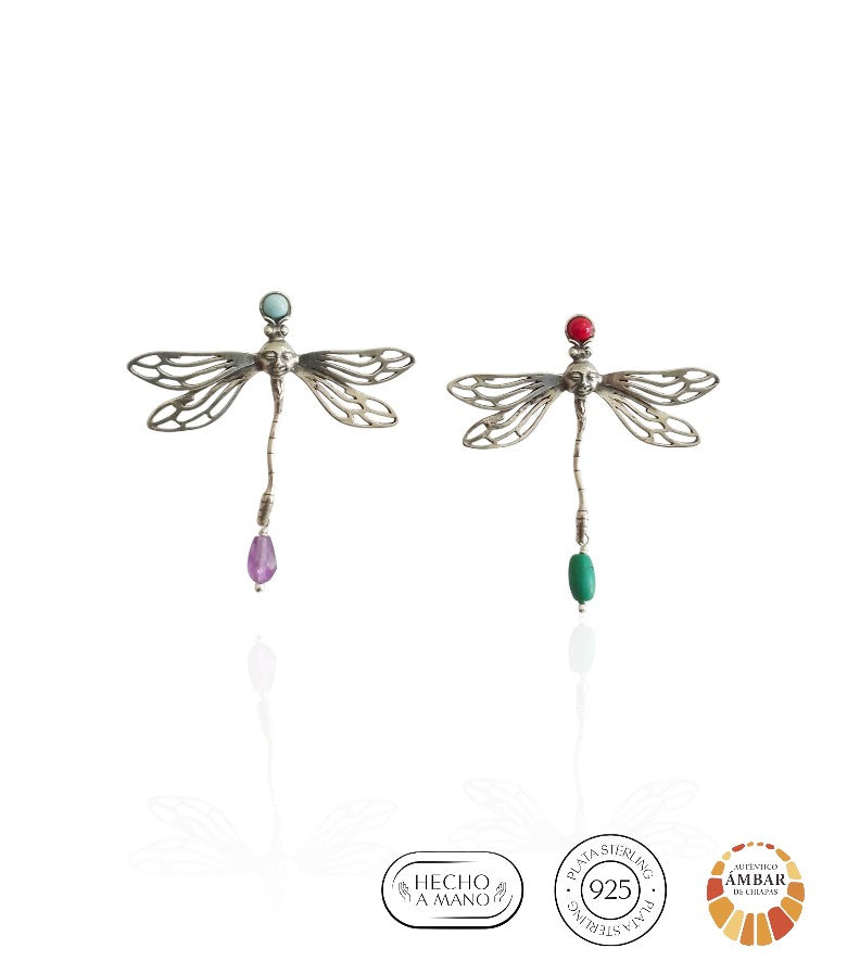 Aretes Libélulas con Rostro