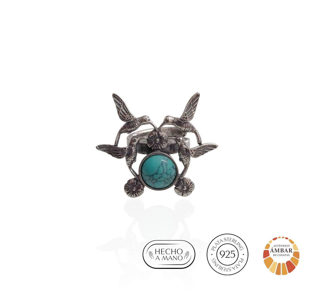 Anillo Cuatro Picaflores Bisel