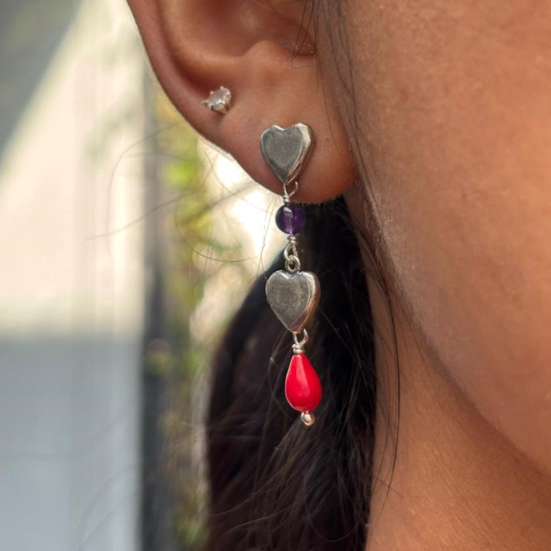 Aretes Latidos Gemelos del corazón