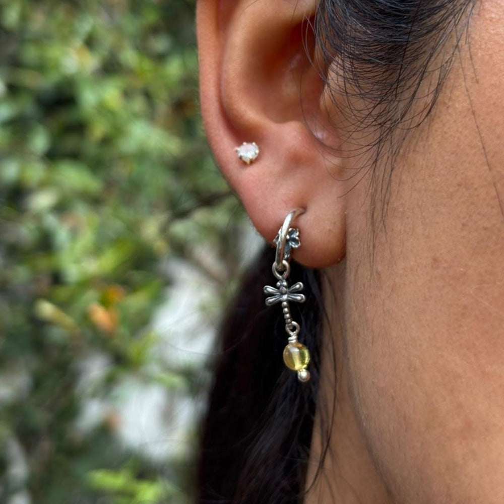 Arete Arracada Flor de Libélula