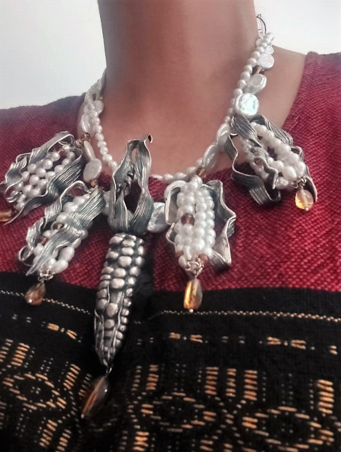 Amber and Corn Necklace