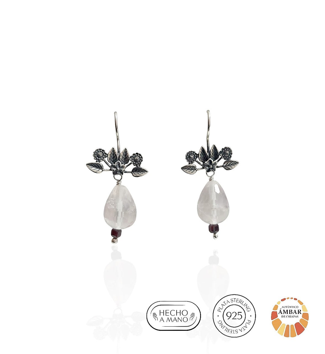 Arete Florecitas y Hojas