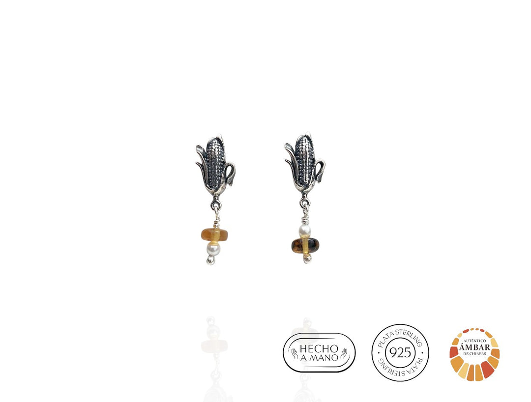 Aretes Mazorca Mini Ámbar