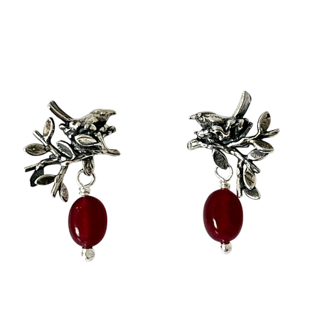 Aretes Pajarito Nido Hojas Biociclos