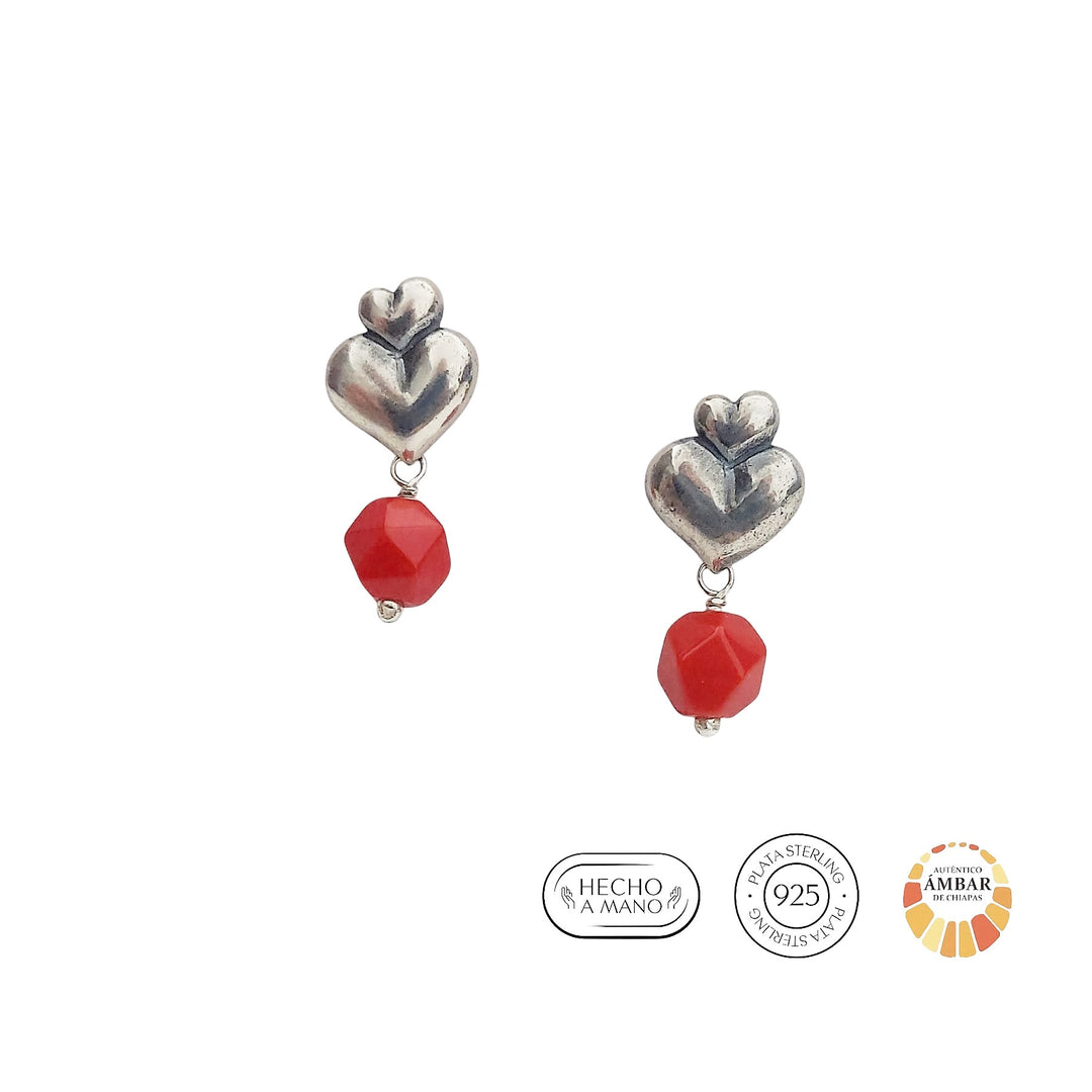 Aretes Corazón Doble