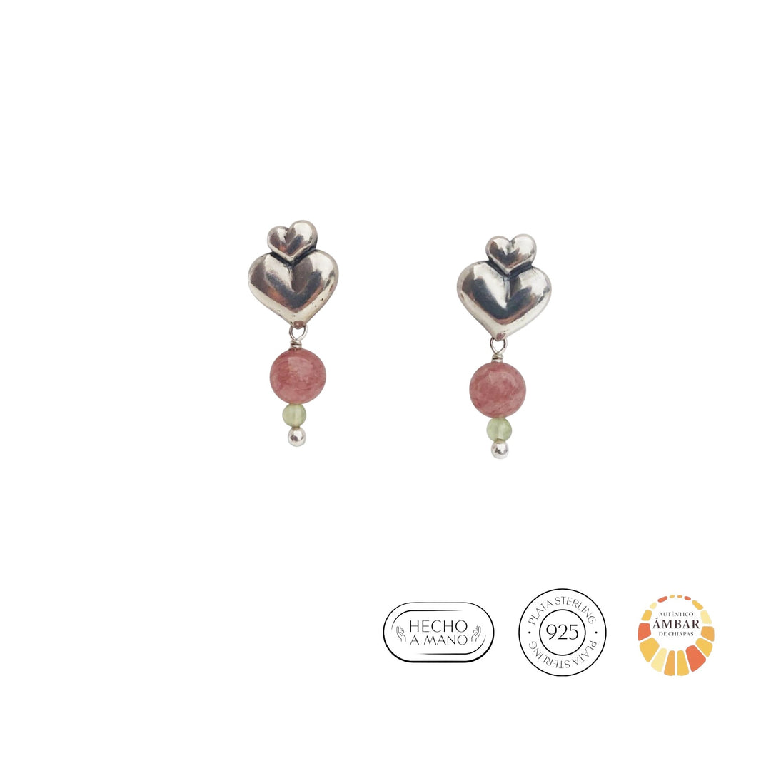 Aretes Corazón Doble