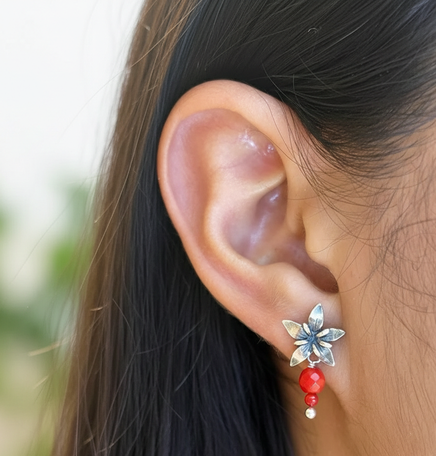 Aretes Flor de Café Med.