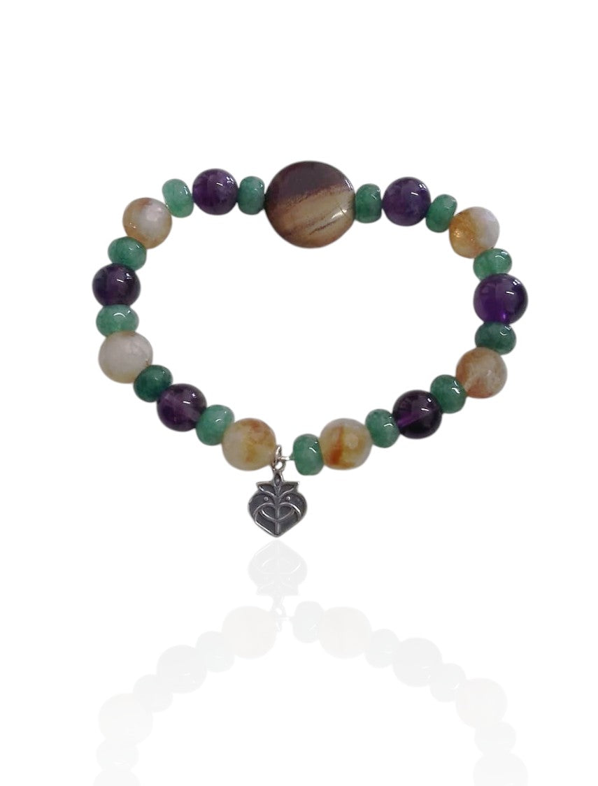 Multi-stone elastic bracelet