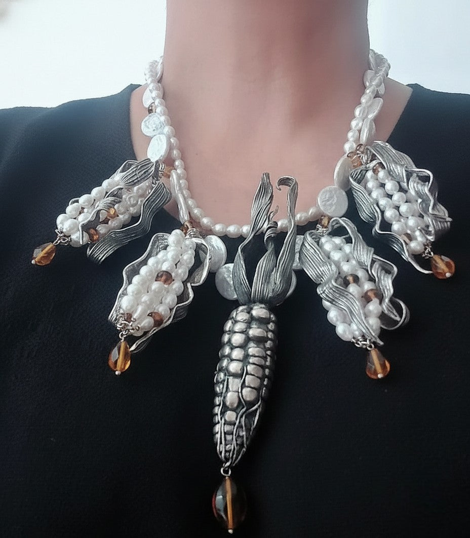 Amber and Corn Necklace