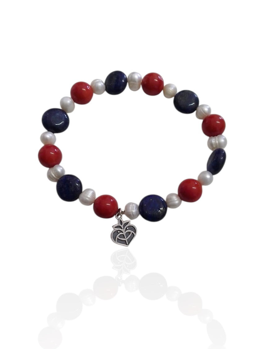 Multi-stone elastic bracelet