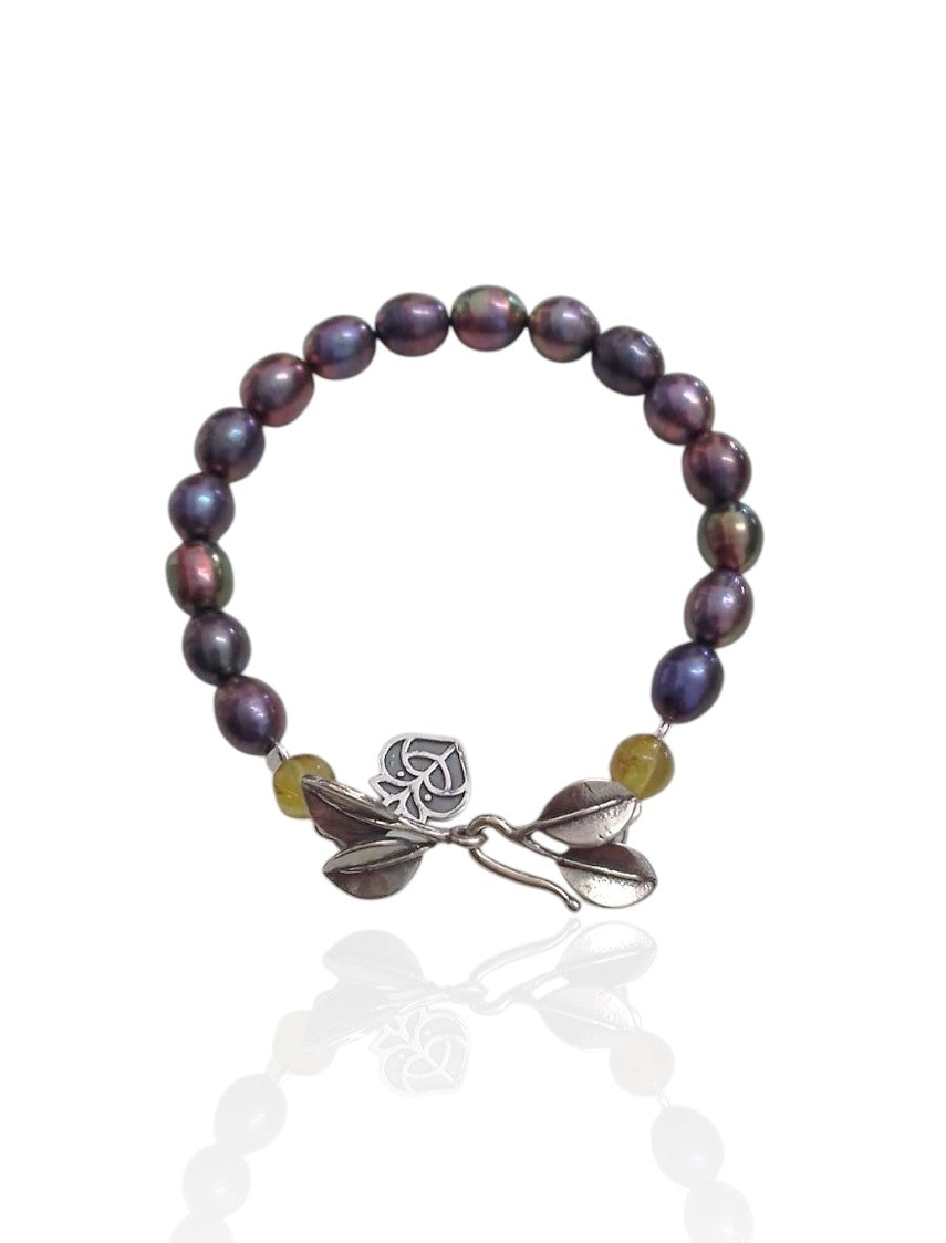 2 Mangrove Leaves Pearl Bracelet