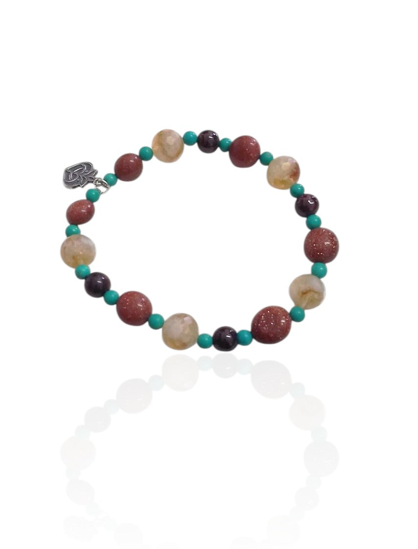 Multi-stone elastic bracelet