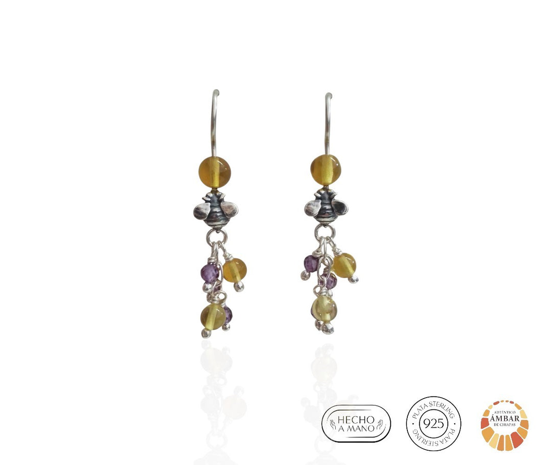 Bee Earrings with Ruby
