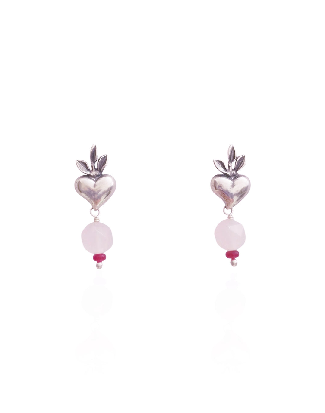 Aretes corazón helecho