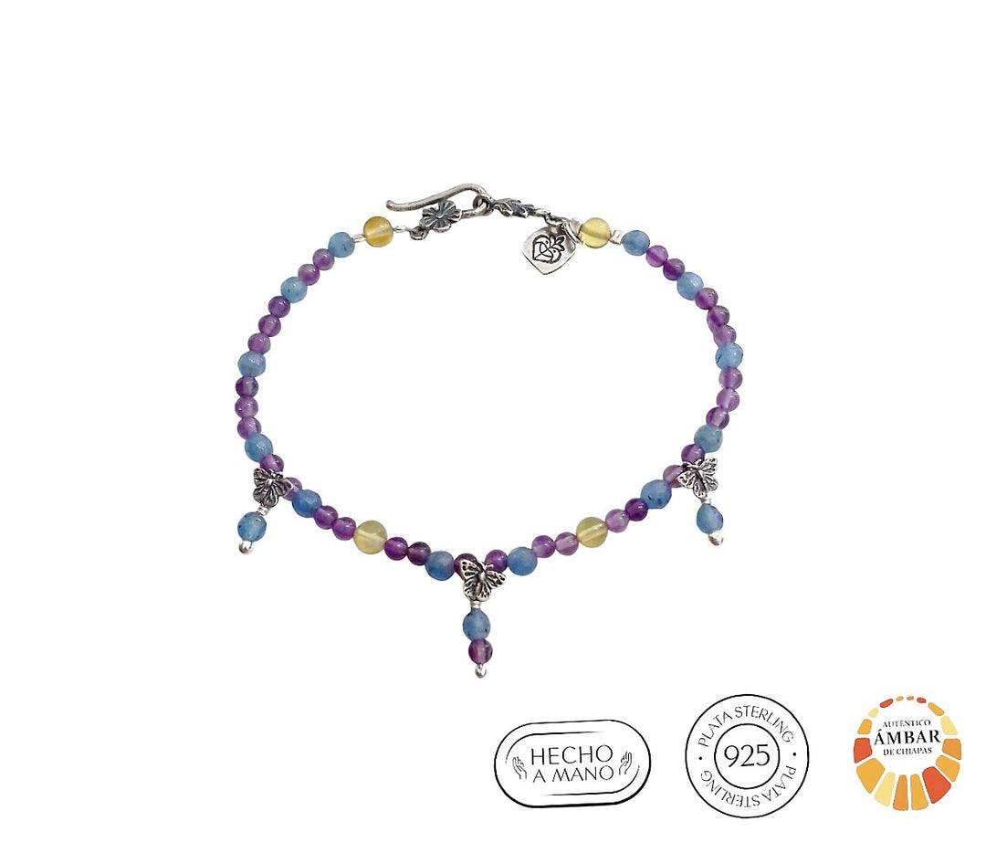 Bracelet 3 mini monarch butterflies