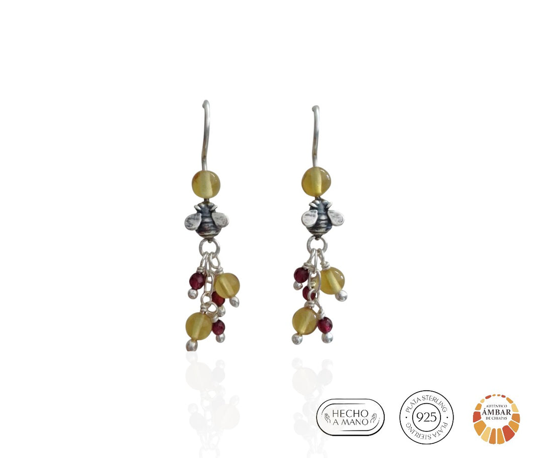 Bee Earrings with Ruby