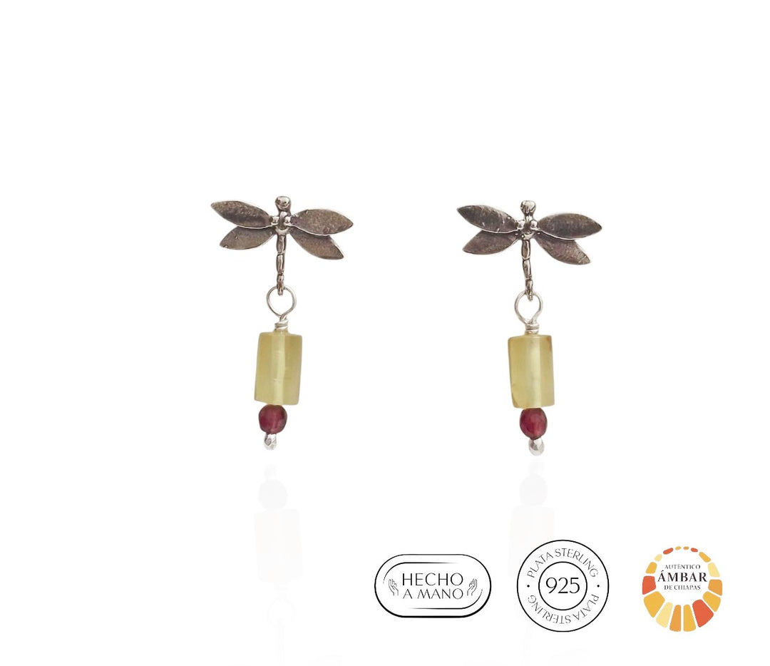 Aretes Libélula Mini Ámbar