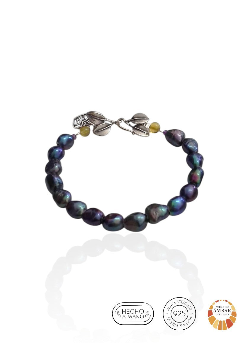 2 Mangrove Leaves Pearl Bracelet