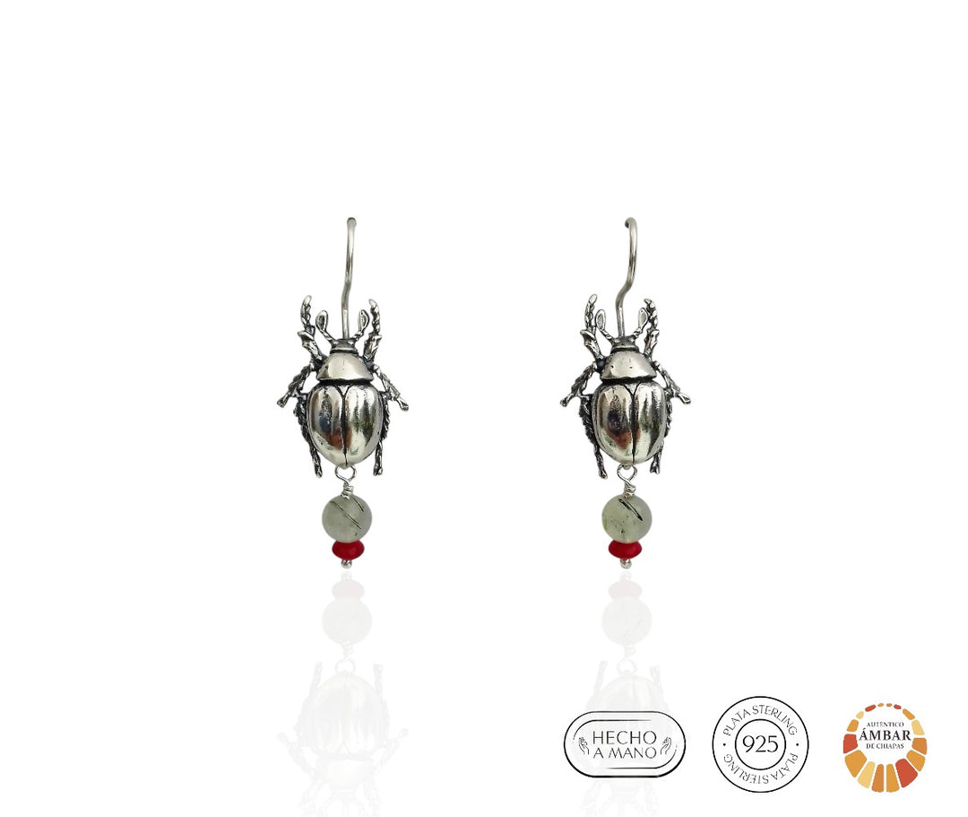 Beetle Hoop Earrings Ch