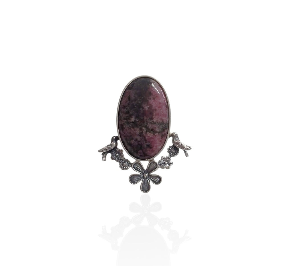Flower and Bird Crown Ring