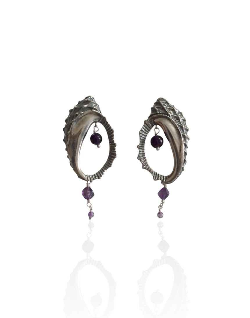 Purple Snail Earrings Large.
