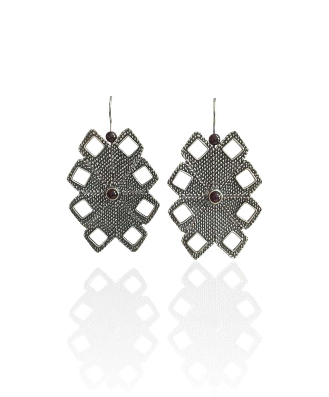 Large Amuzgo Flower Earrings