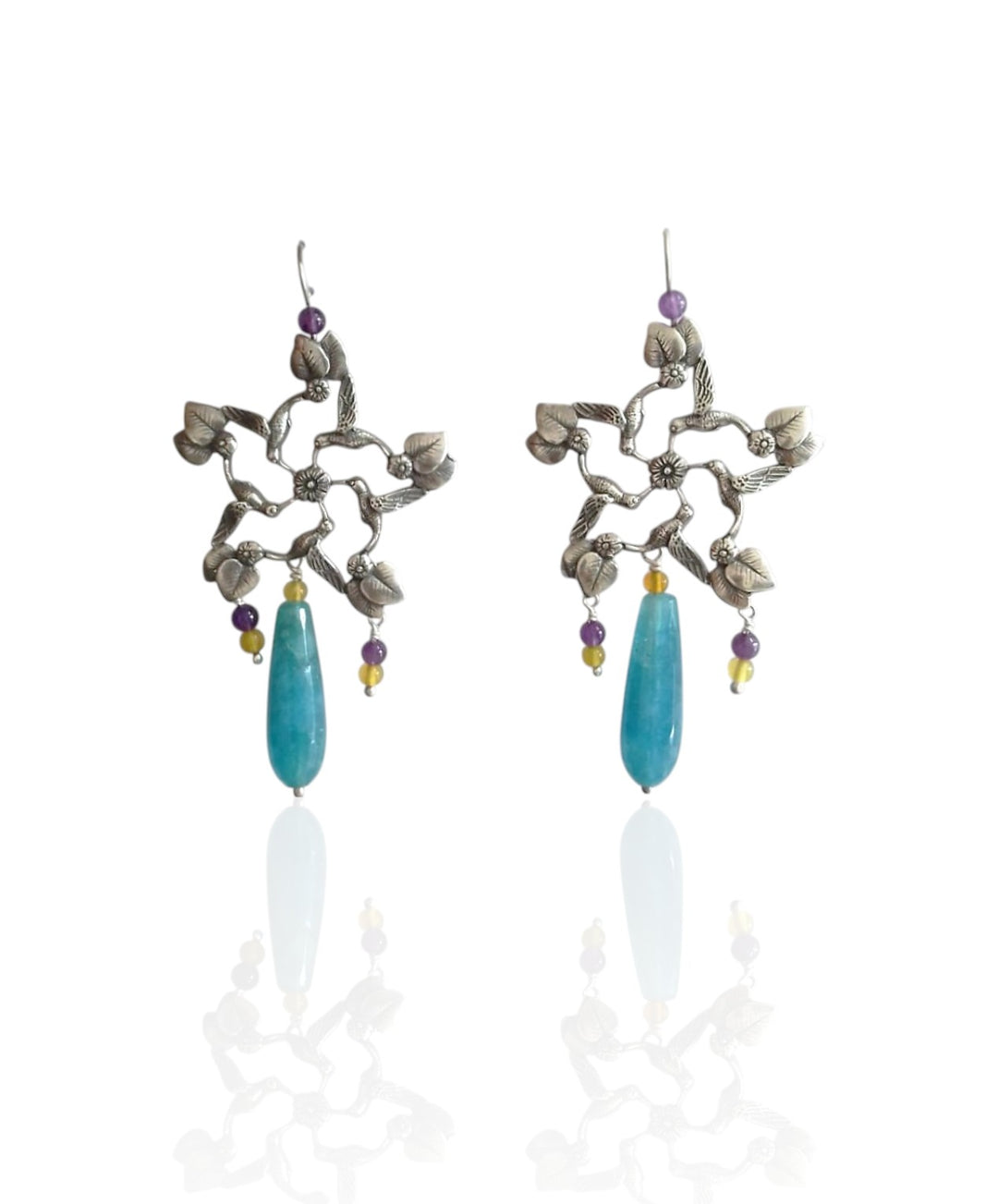 Mandala Hummingbird Earrings