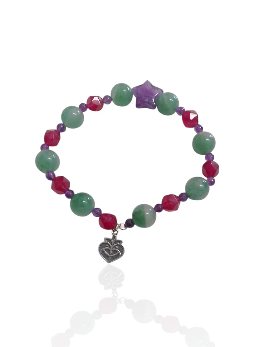 Multi-stone elastic bracelet