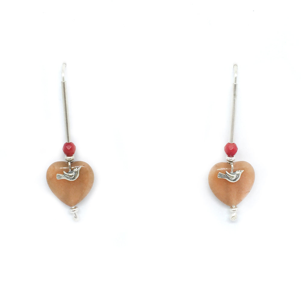 Bird Leaf Bead Earrings