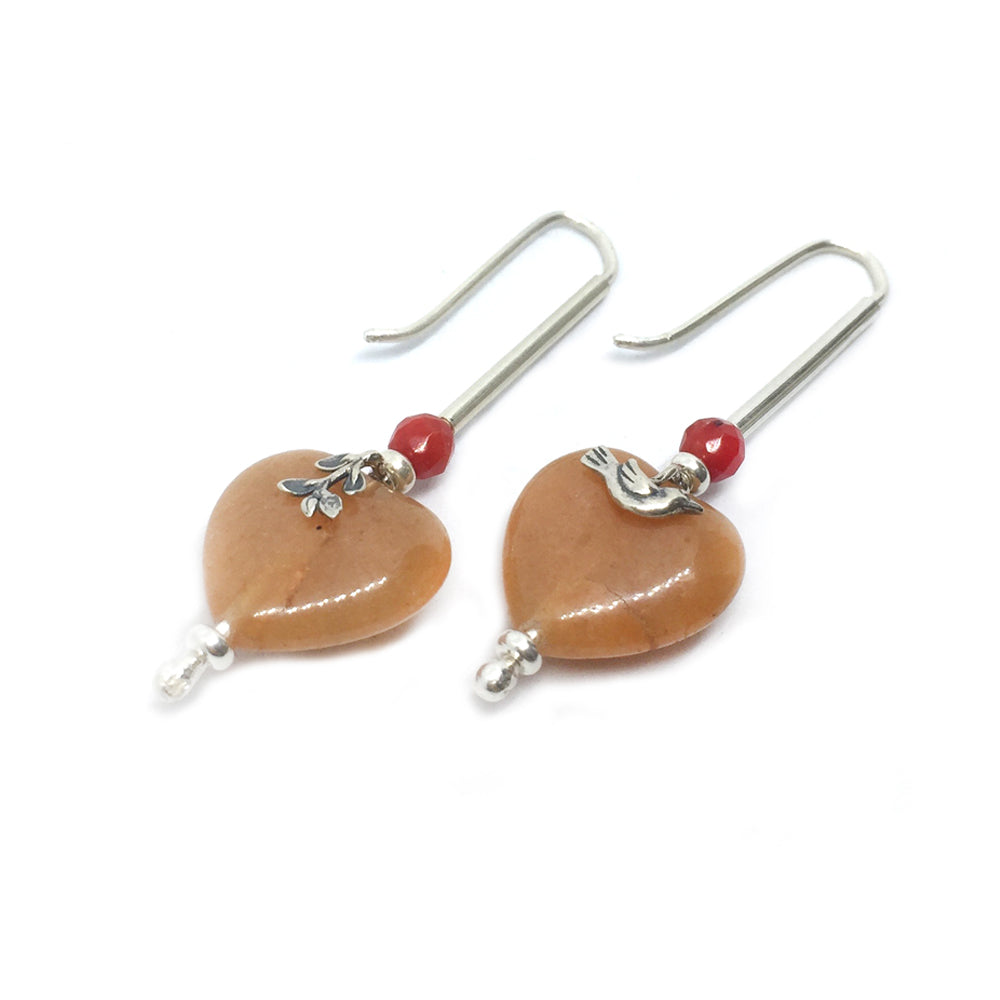 Bird Leaf Bead Earrings