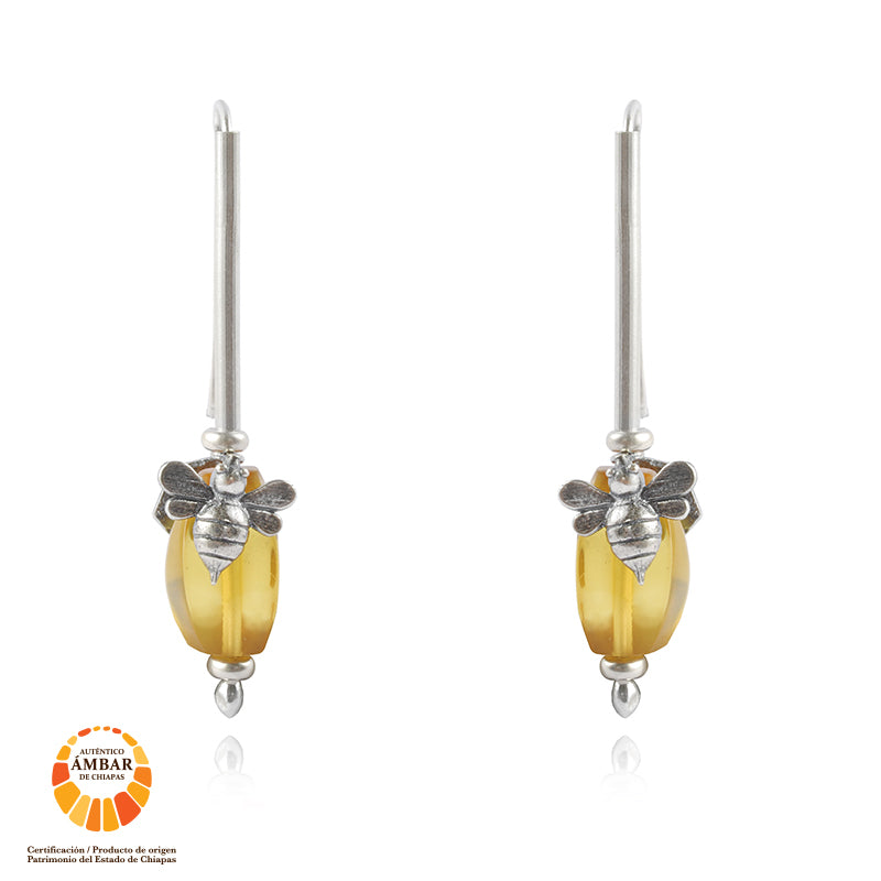 Aretes Cuenta doble Abeja Panal (1752085397547)