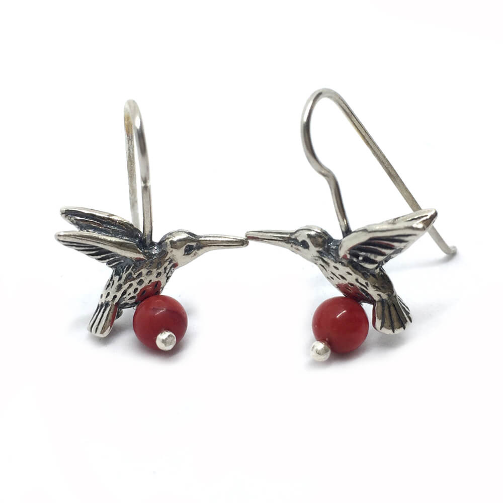 Arete colibrí con arillo