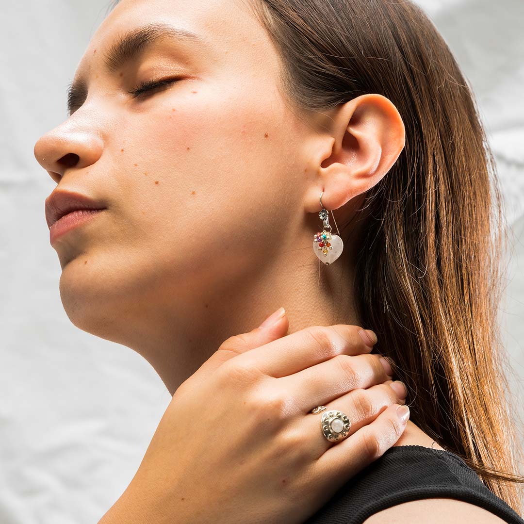 Aretes Malva Corazón Tilines