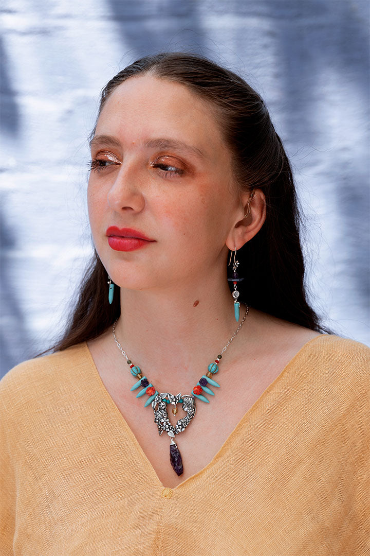 Aretes Flor y Luna Menguante