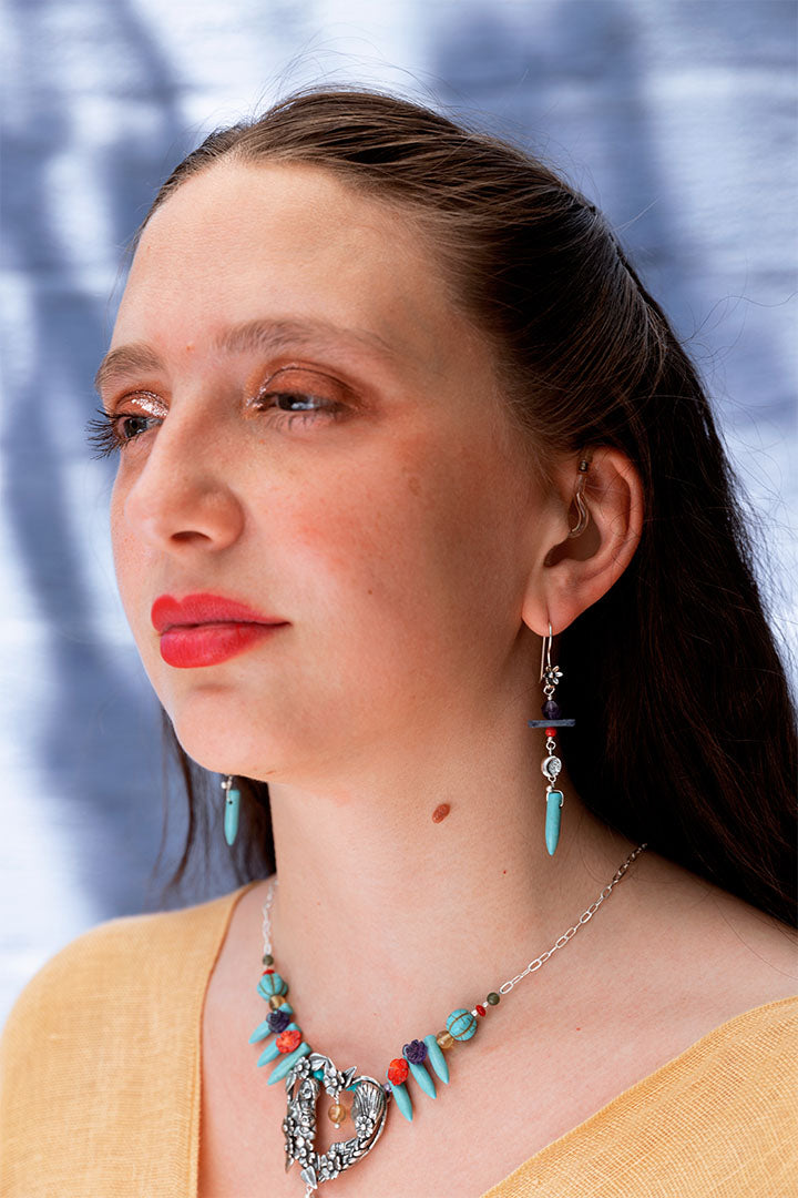 Aretes Flor y Luna Menguante