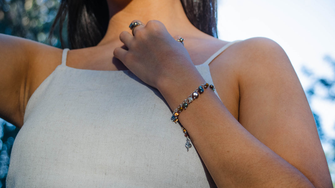 Pulsera de cadena con perlas