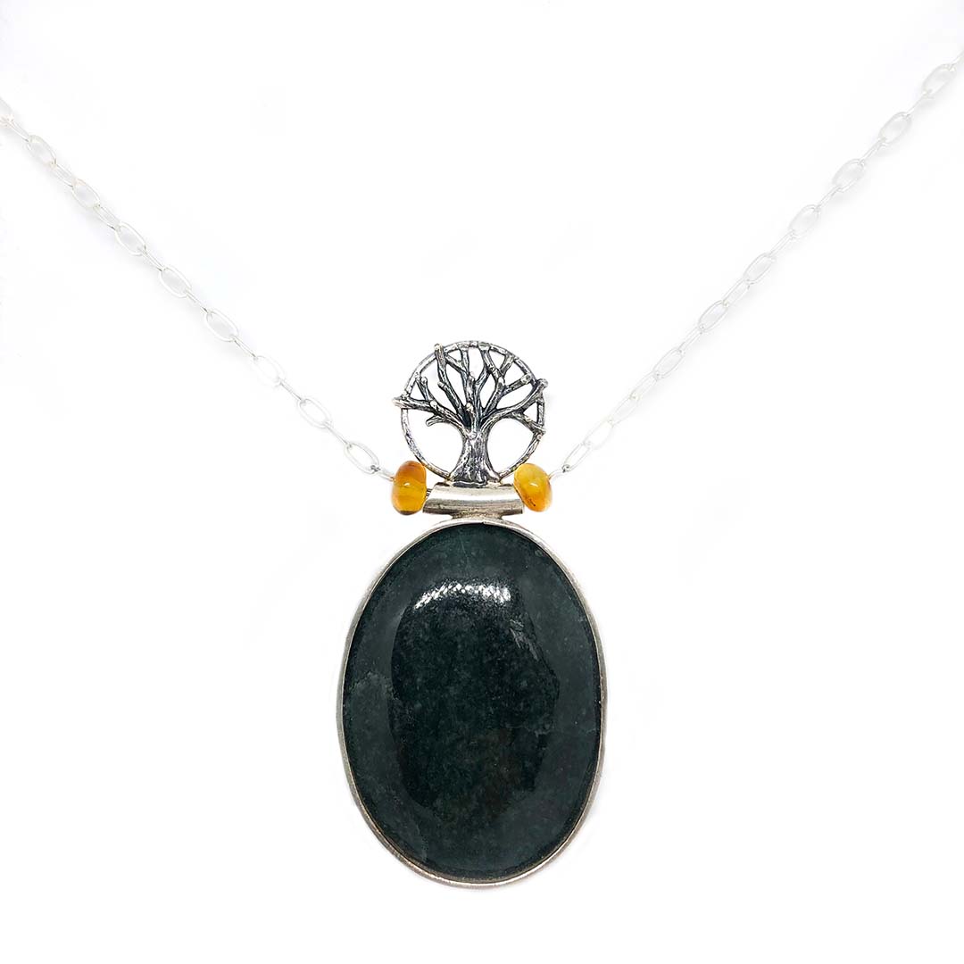 Tree Choker with Jade Bezel