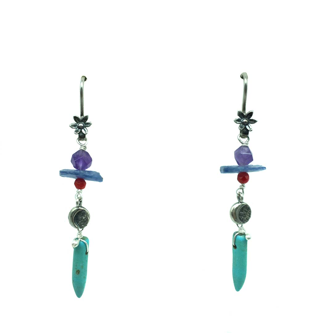 Aretes Flor y Luna Menguante