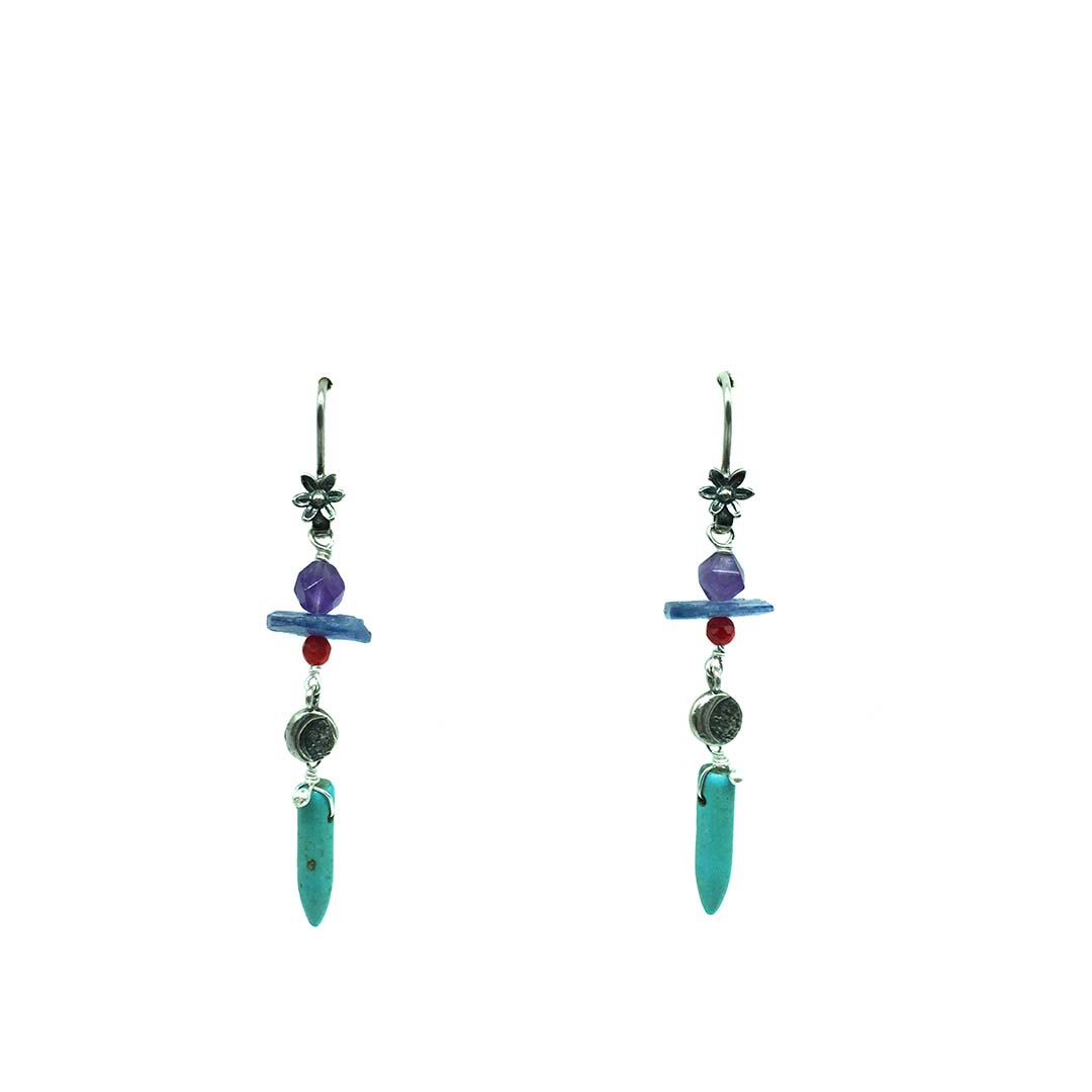 Aretes Flor y Luna Menguante