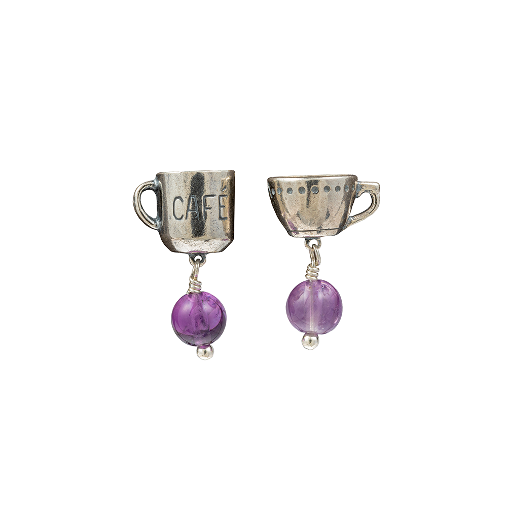 Coffee and Dots Cup Earrings